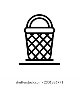 Vector black icon for basket