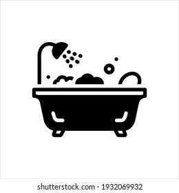 Vector black icon for baths