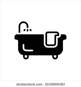 Icono negro del Vector para la bañera