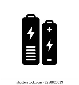 Vector black icon for batteries