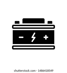 Vector black icon for battery