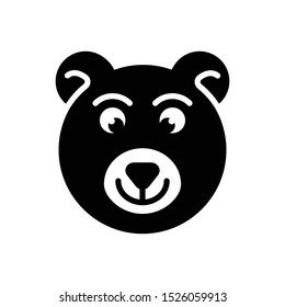 Vector black icon for bear