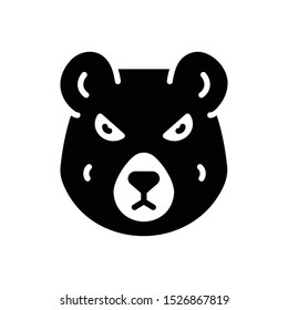 Vector black icon for bear