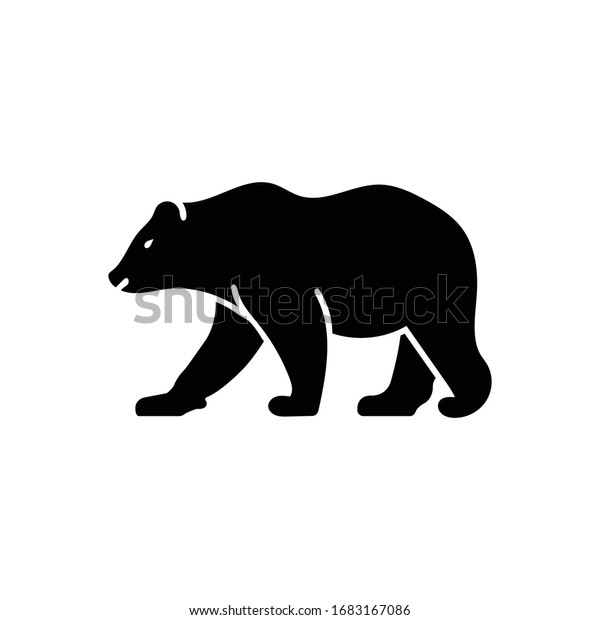 Vector Black Icon Bear Stock Vector (Royalty Free) 1683167086