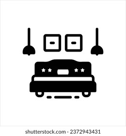 Icono negro vector para dormitorio