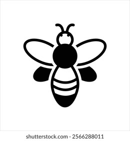 Vector black icon for bee