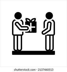 Vector black icon for behalf