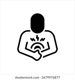 Icono negro del Vector para bellyache