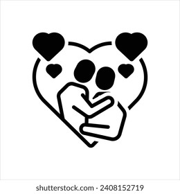 Vector black icon for beloved