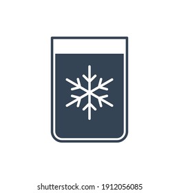Vector black icon beverages and food industry, cooling, refrigeration