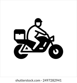 Vector black icon for bike delivery