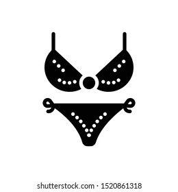 Vector black icon for bikini