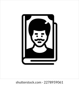 Vector black icon for biography