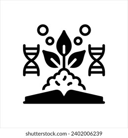 Vector black icon for biology