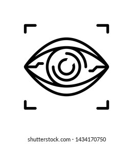 Vector black icon for bionic contact lens