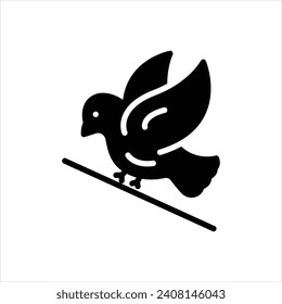 Vector black icon for bird