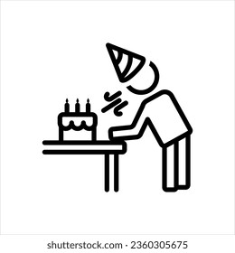 Vector black icon for birthday,