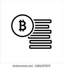 Vector black icon for bitcoins 