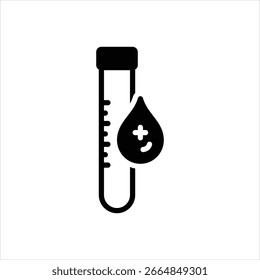 Vector black icon for blood test