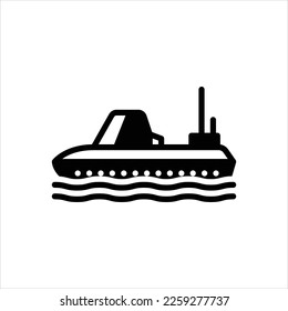 Vector black icon for boat