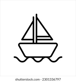 Vector black icon for boat