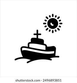 Vector black icon for boat