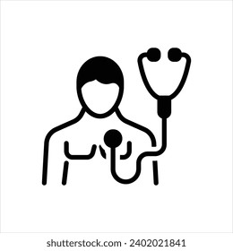 Vector black icon for body check
