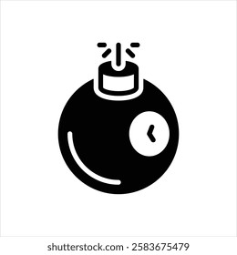 Vector black icon for bomb