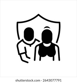 Vector black icon for bond of protection