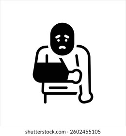 Vector black icon for bone fracture