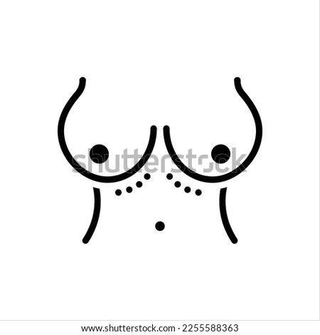 Vector black icon for boob
