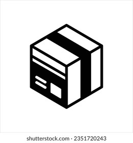 Vector black icon for box
