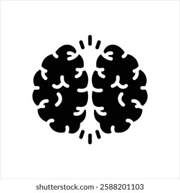 Vector black icon for brain