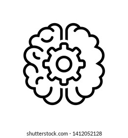 Vector black icon for brain process