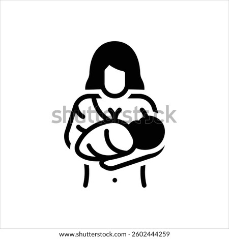 Vector black icon for breastfeeding