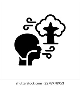 Vector black icon for breathing