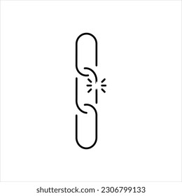 Vektorschwarzes Symbol für kaputten Link