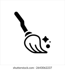 Vector black icon for broom