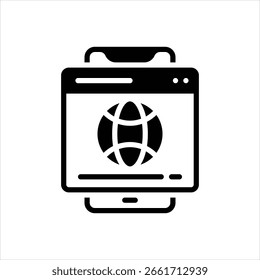 Vector black icon for browsing