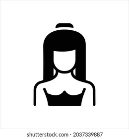 Vector black icon for brunette