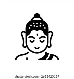 Ícone preto vetorial para buddha purnima