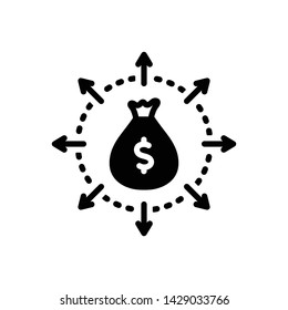 Vector black icon for budget spending