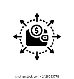 Vector black icon for budget spending