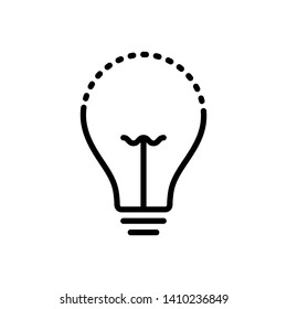 Vector black icon for bulb 