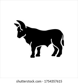 Vector black icon for bull