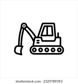 Icono negro vector para bulldozer 