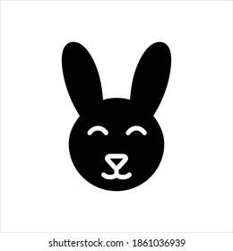 Icono negro vector para conejito