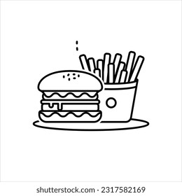 Vector black icon for burger