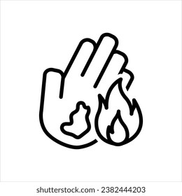 icono negro vectorial para quemaduras