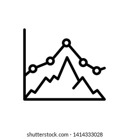 Vector black icon for business graph